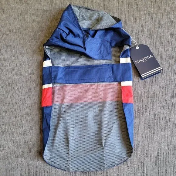 Nautica Pet Dog Blue Raincoat Harness Poncho Hoodies Vest  Waterproof co… - Picture 4 of 10